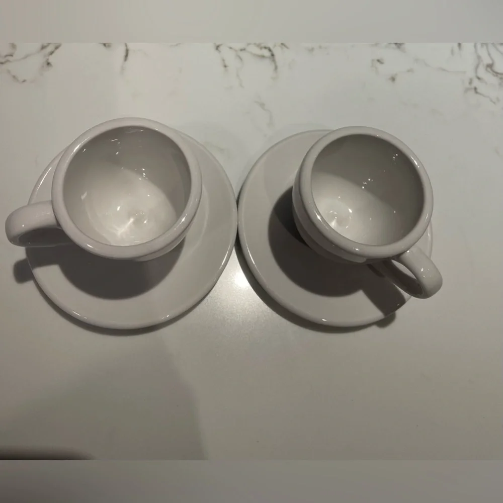 Konitz Coffee Bar Espresso Cups and Saucers 2 oz. New, Never Used.